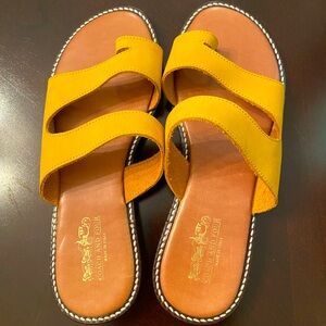 Coach and Four Yellow Leather Sandals